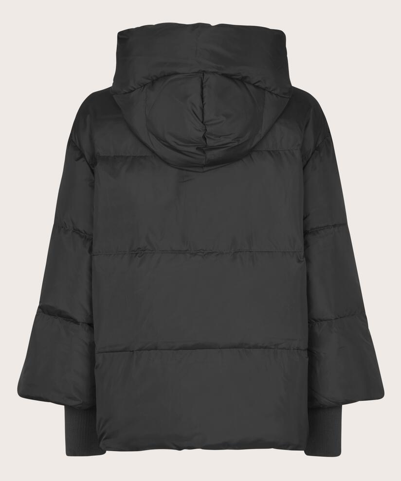 Kurze Daunenjacke mit Kapuze, Black