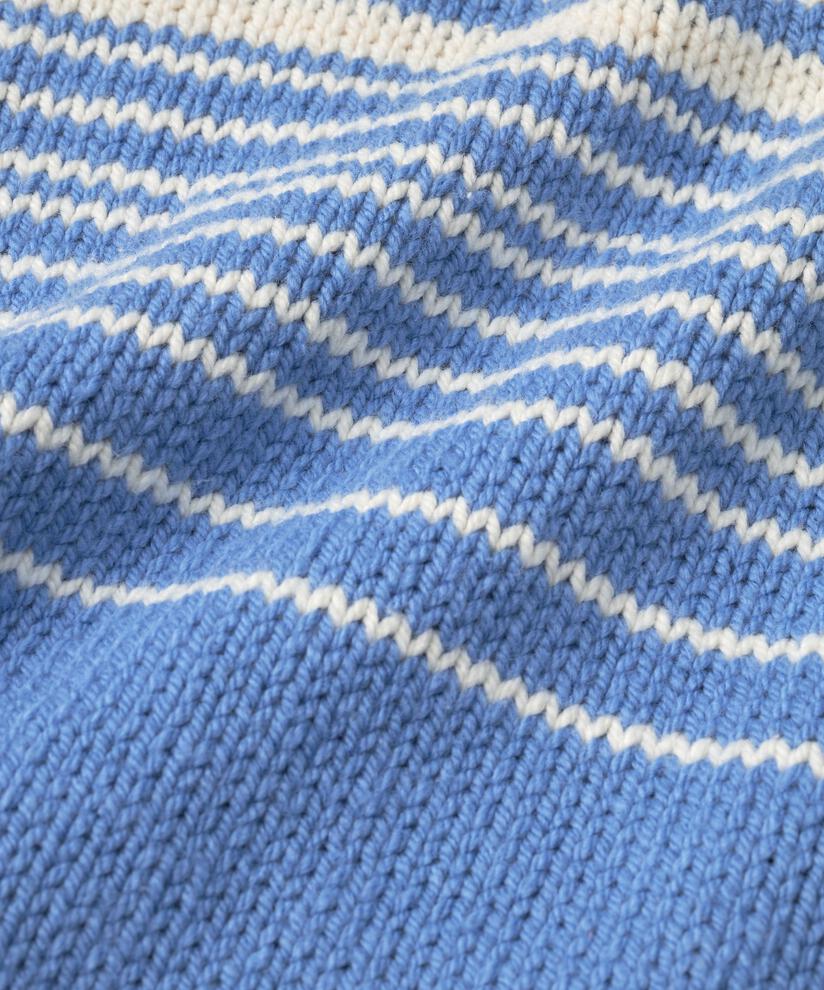 Gestrickter Rollkragenpullover aus Baumwollmischung, MBlu/BluB/Whc
