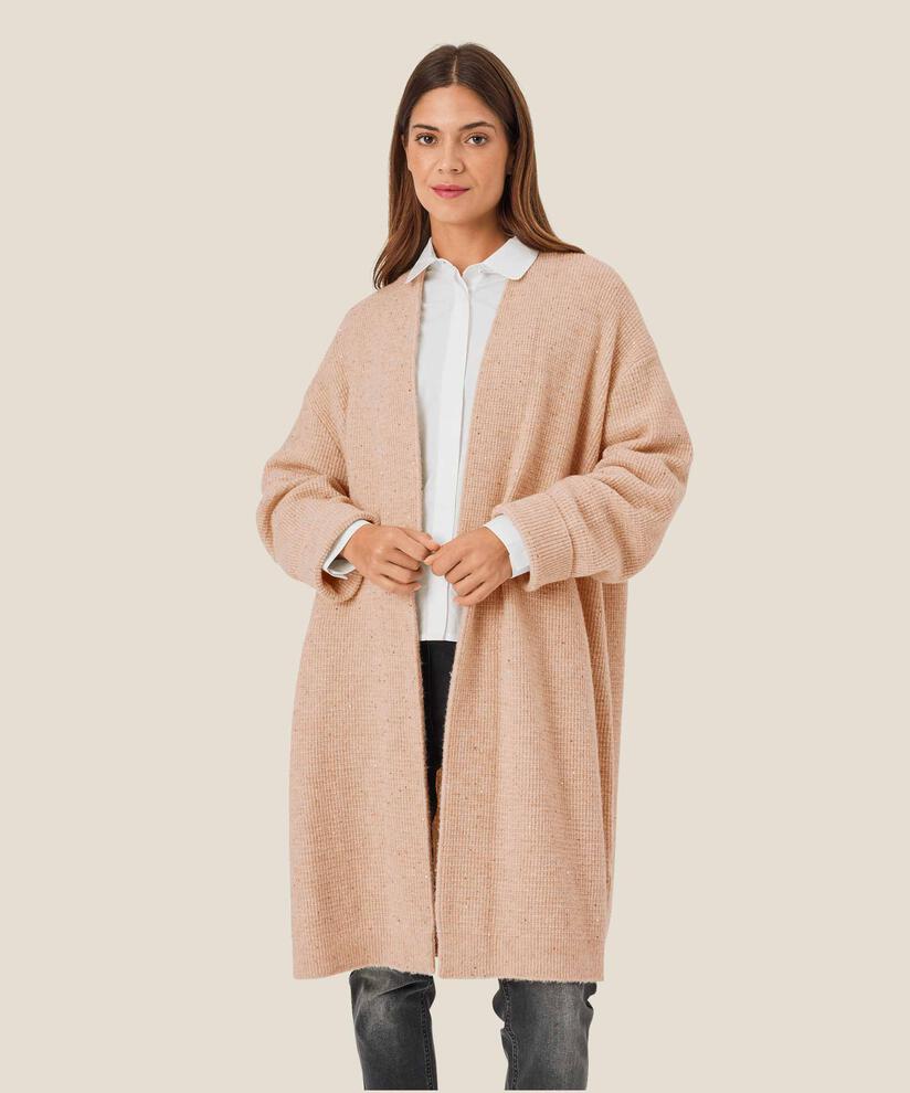 Cardigan aus Wollmix mit Pailletten, Bisquit