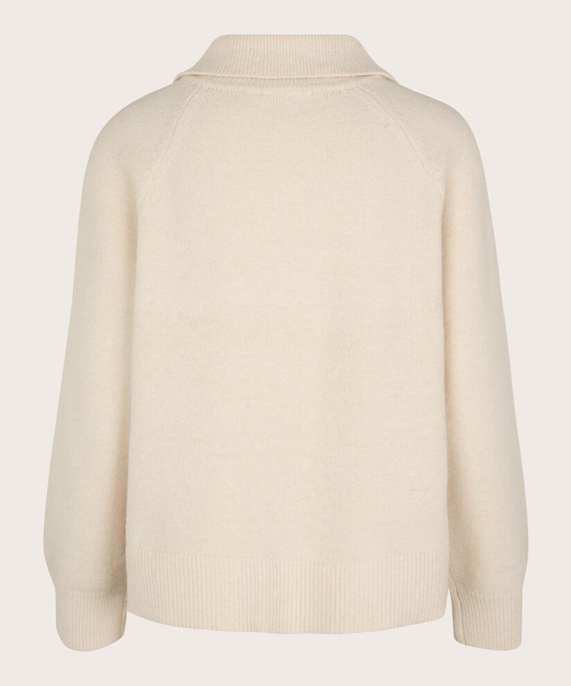 Strickpullover mit Kragen und Knöpfen, Whitecap