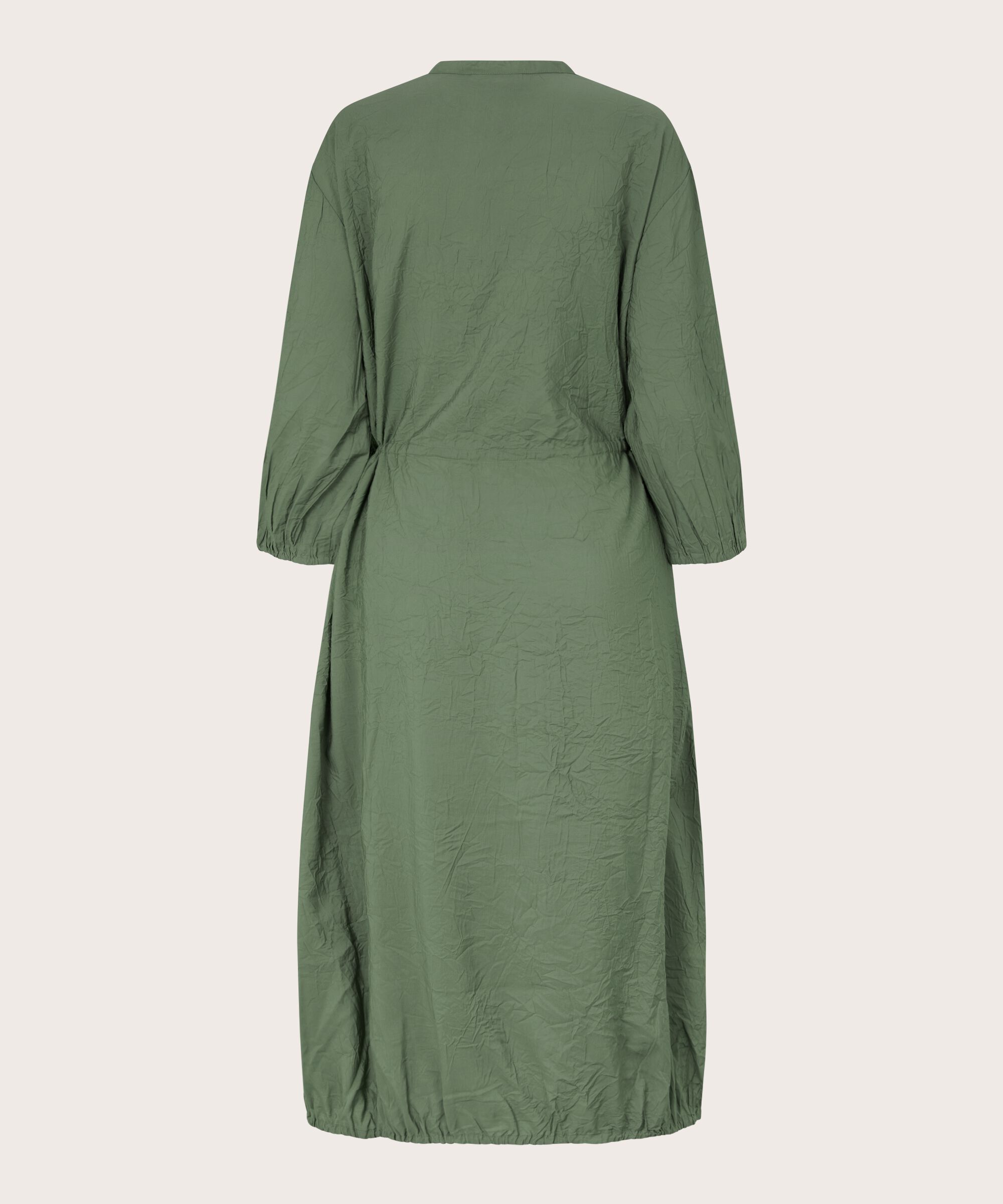 Viskosekleid mit elastischem Saum und Bindeband, Duck Green