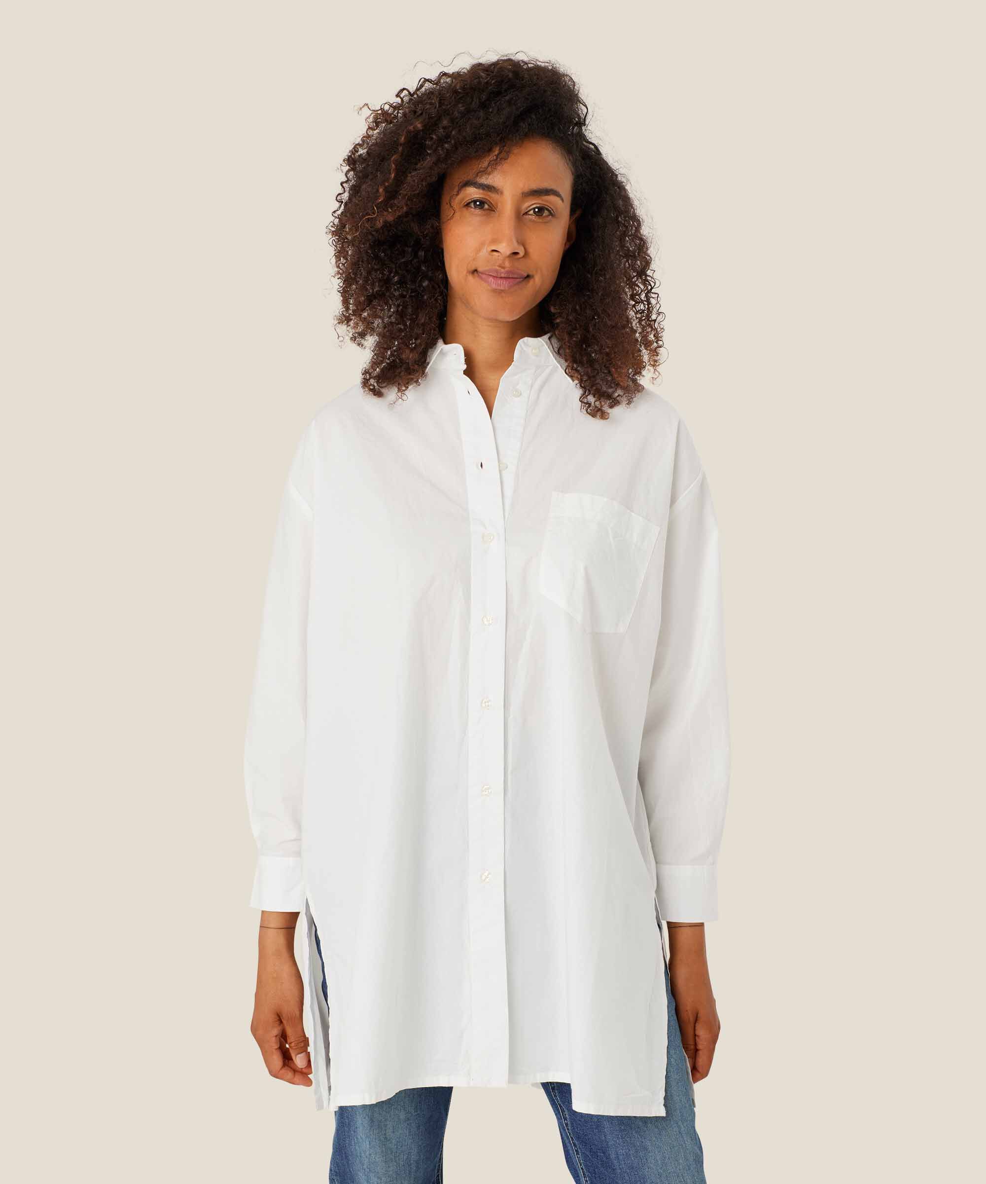 Button-Down-Hemdbluse aus Baumwolle, White