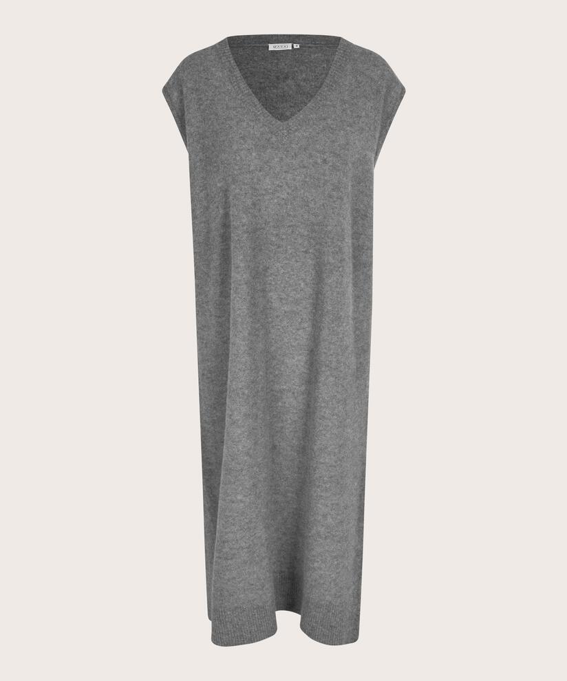 ärmelloses Strickkleid mit Seitenschlitzen, M. Grey mel.