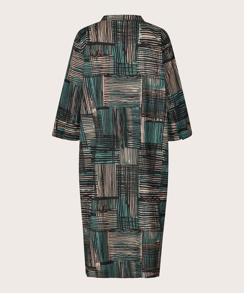 Hemdkleid aus Baumwolle mit Eingrifftaschen, Teal