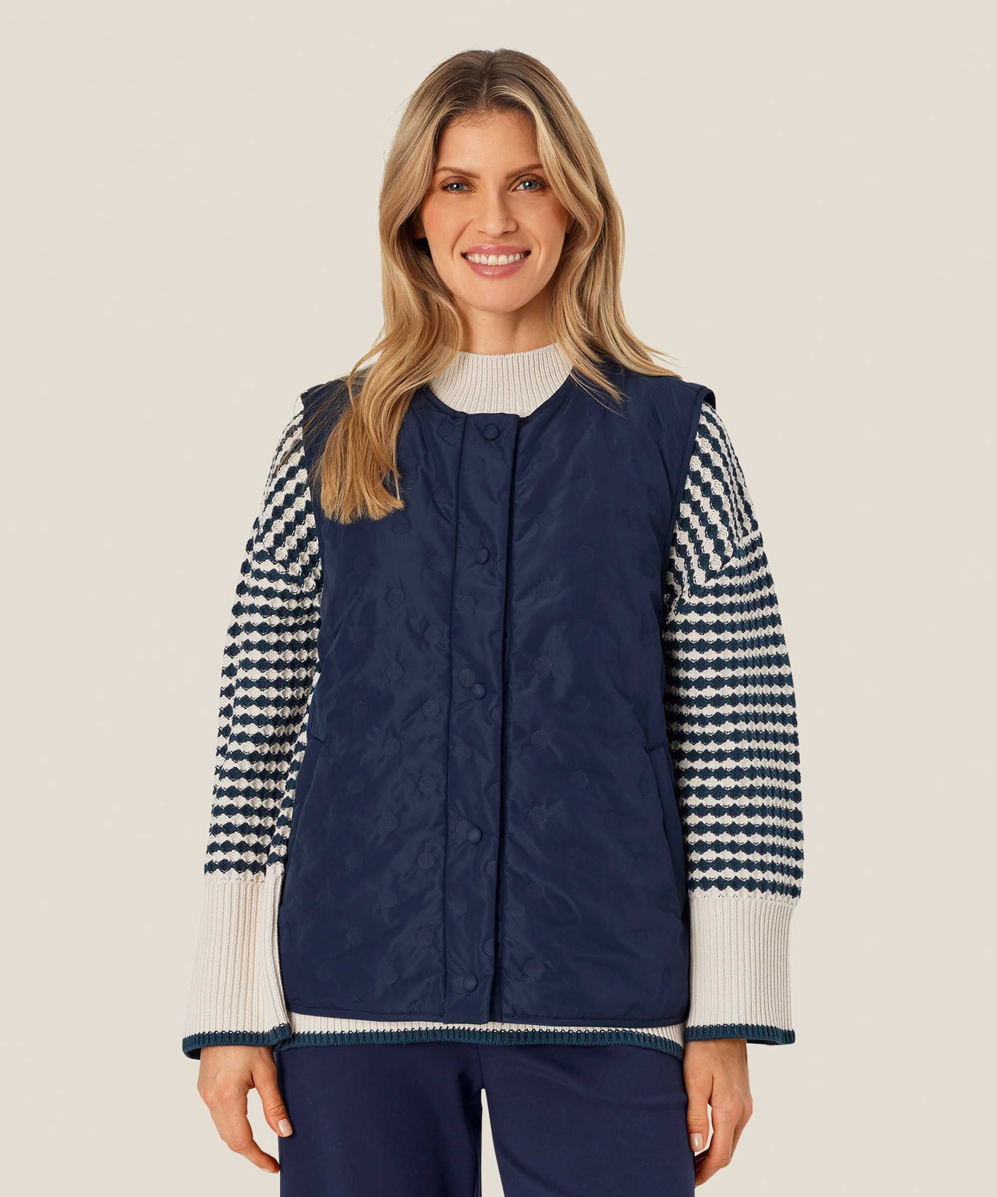 Steppweste mit Druckknopfverschluss, Mood Indigo