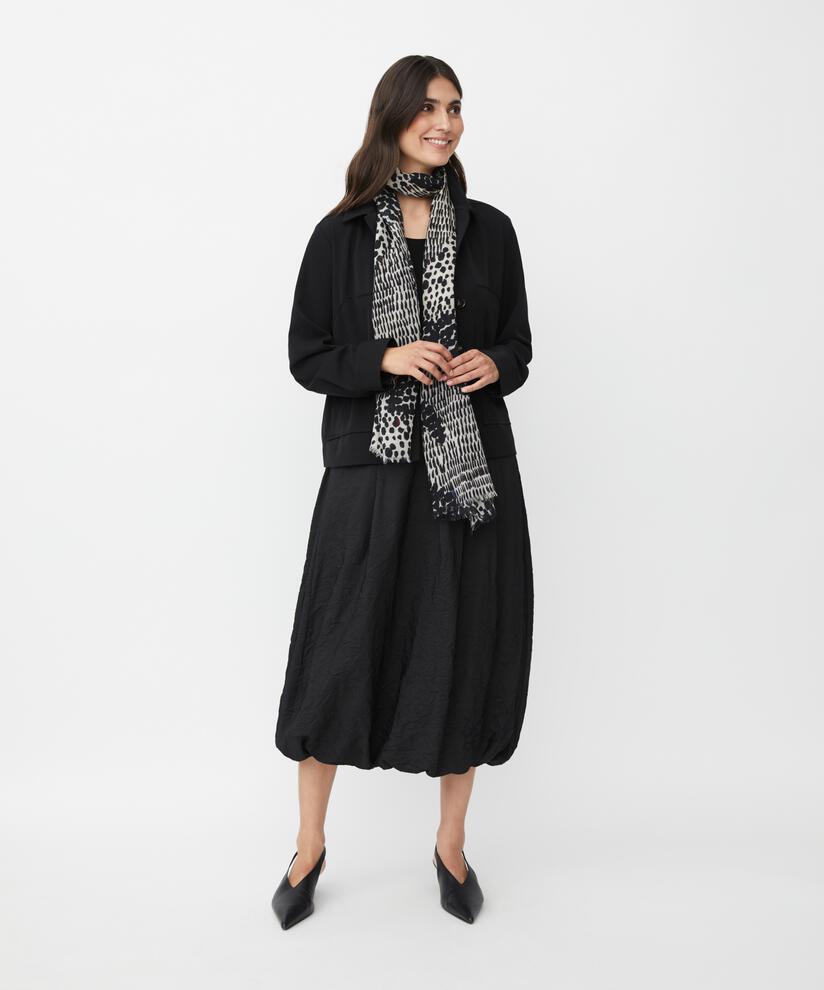 gemusterter Schal aus reiner Wolle, Black