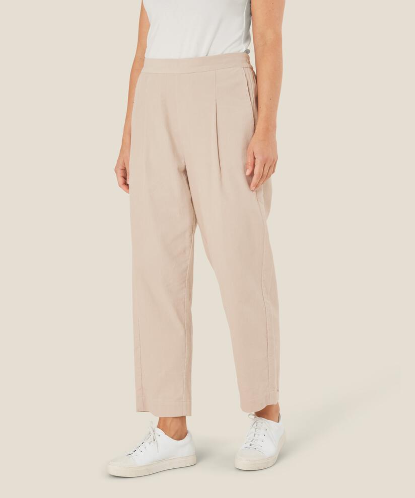 Cordhose mit Bundfalten vorne, Silver Cloud