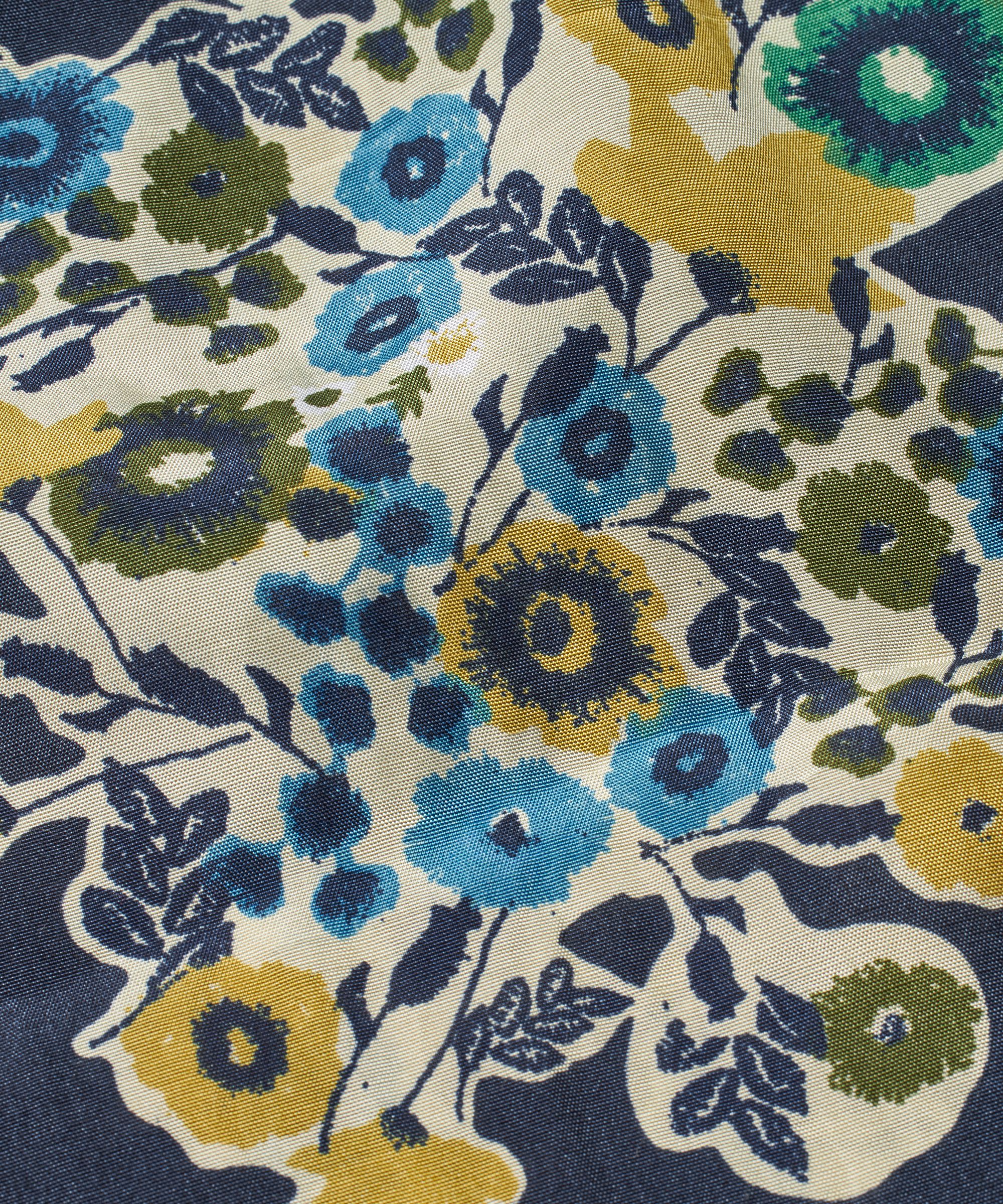 Geblümte Viskose-Tunika mit V-Ausschnitt, Mood Indigo