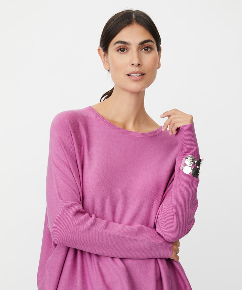 Oversize-pullover Mit Schmalen Ärmeln, Opera Mauve