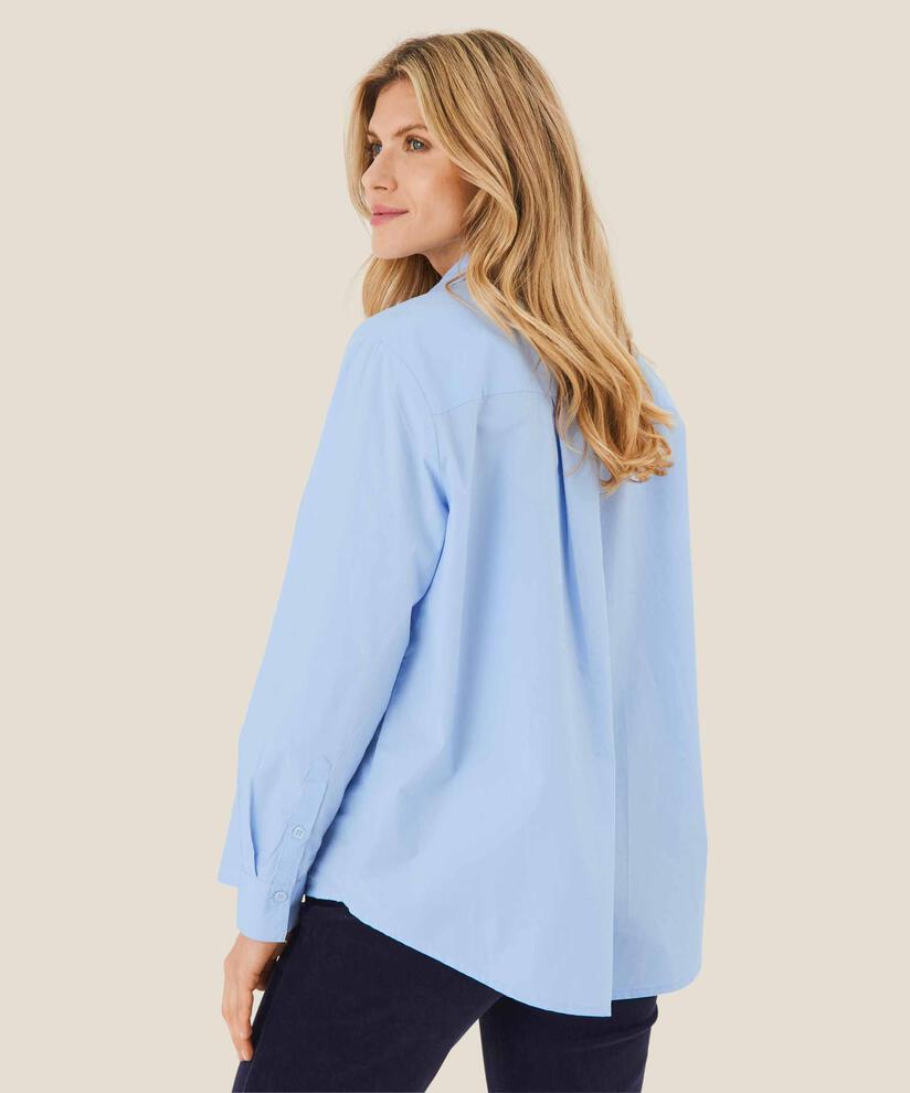 Button-down-hemdbluse Aus Baumwolle, Brunnera Blue