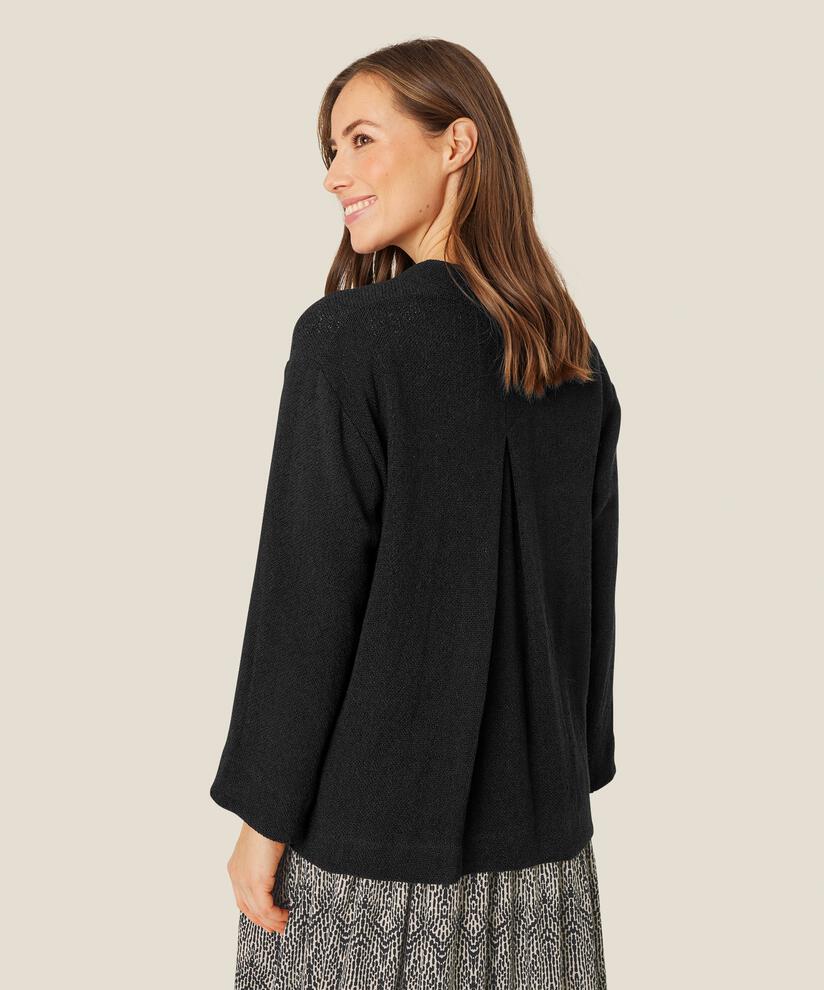 Bouclé-Jacke mit Taschen, Black