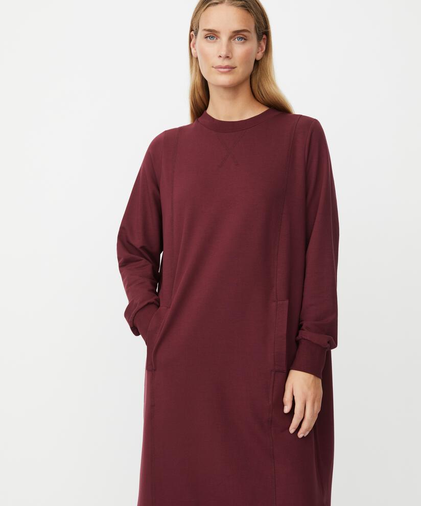 Jerseykleid mit Eingrifftaschen vorne, Tawny Port
