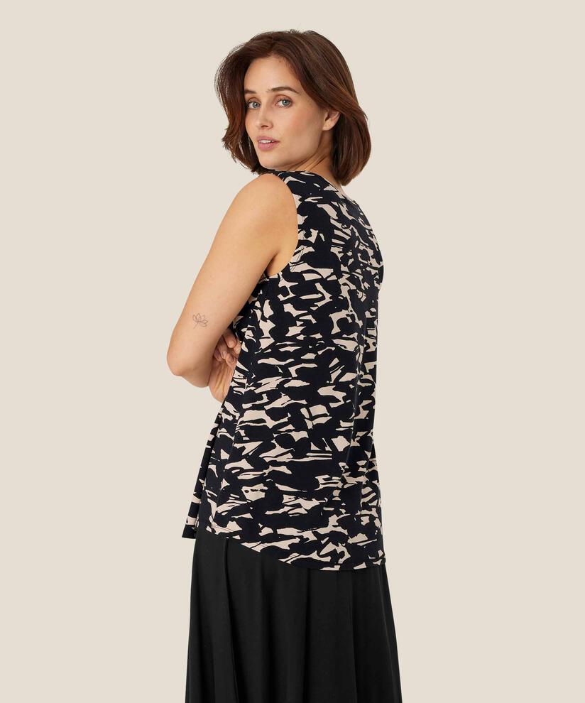 Ärmelloses Jersey-top Mit Rundhalsausschnitt, Black