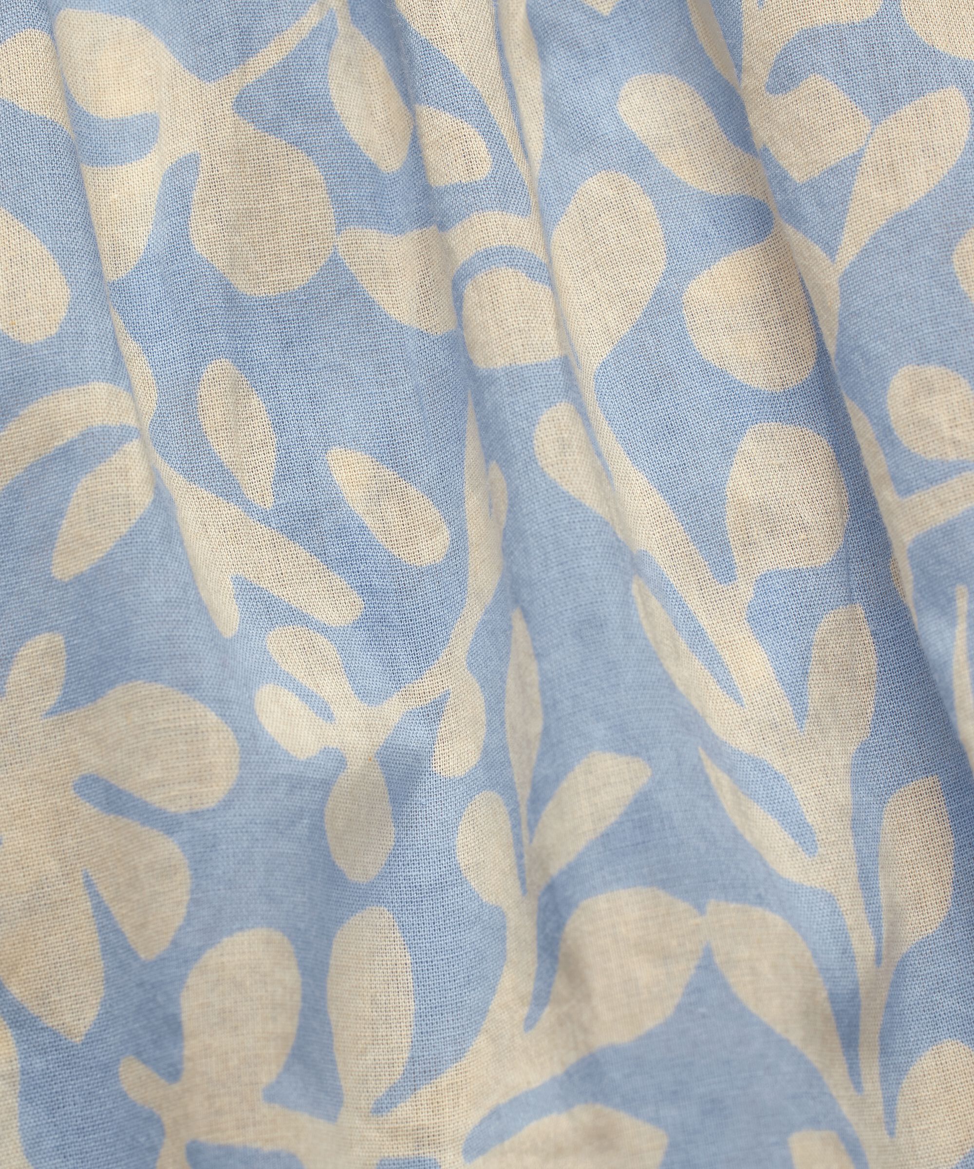 bedrucktes Baumwollkleid mit kurzen Ärmeln, Della Blue