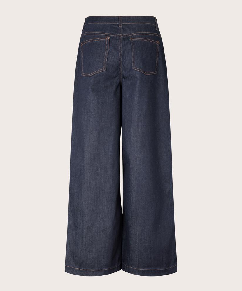 Jeans mit Stretch und Weite an den Beinen, Dark Denim