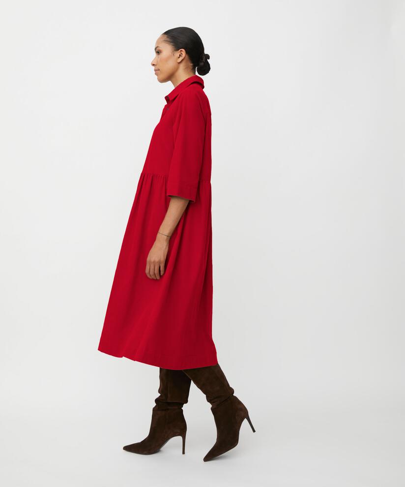 Samthemdkleid Mit 3/4-ärmeln, Scarlet Sage