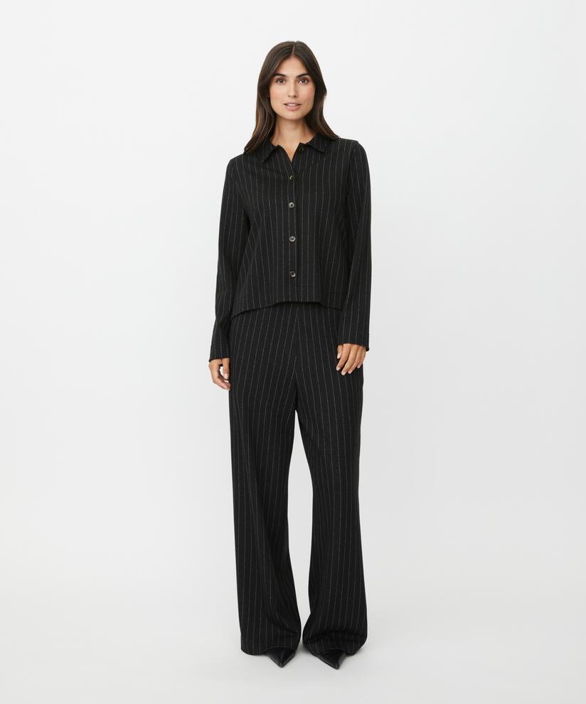 Jerseyhose mit Nadelstreifen, Black