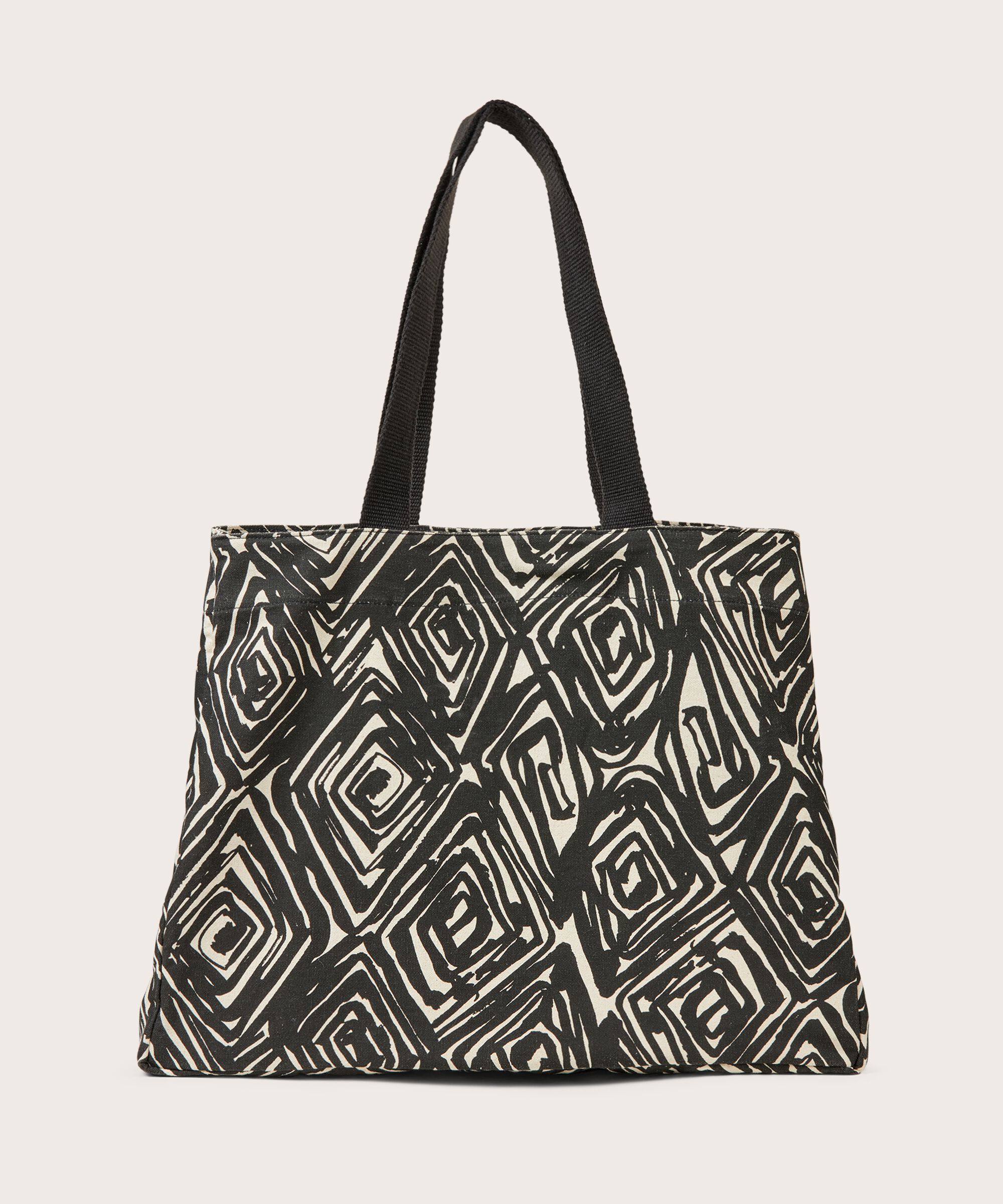 Bedruckter Shopper in kräftiger Canvas-Qualität, Black