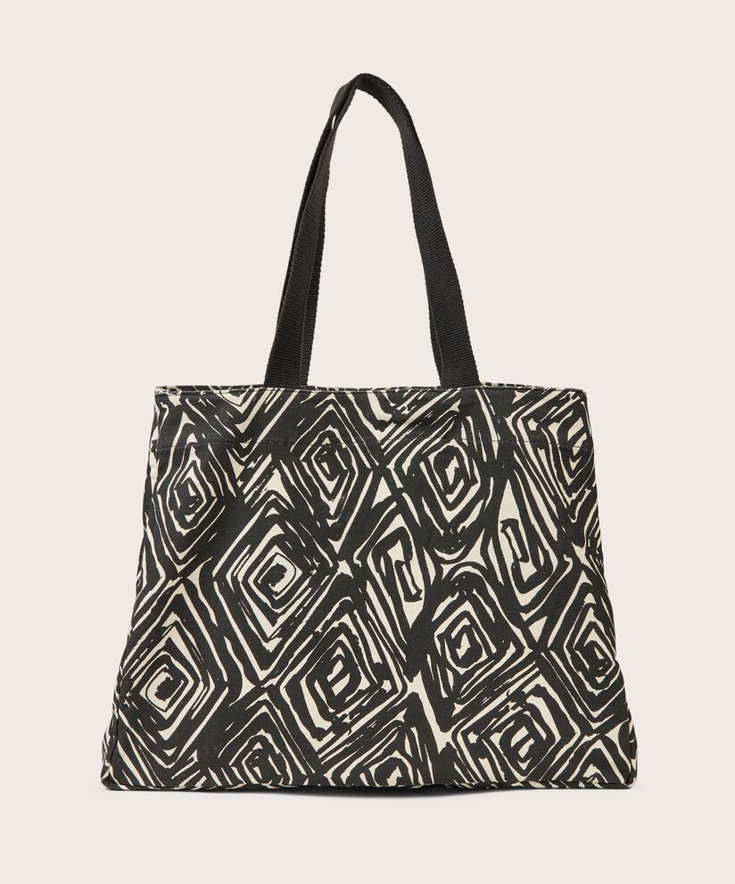 Bedruckter Shopper in kräftiger Canvas-Qualität, Black