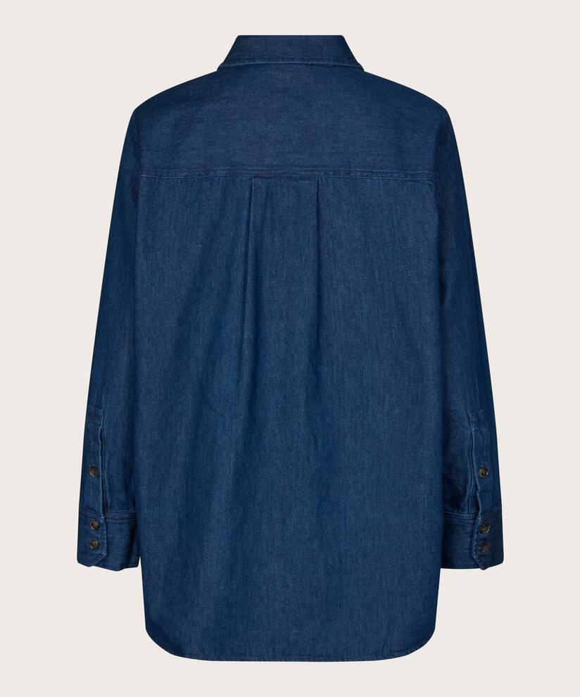 Schwere Baumwollhose Mit Eingrifftaschen, Dark Denim