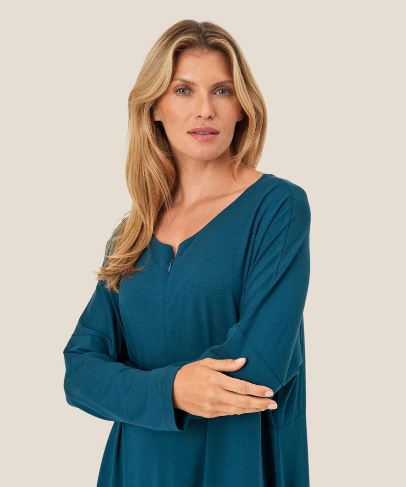 Jerseykleid mit Reißverschluss am Hals, Reflect Pond