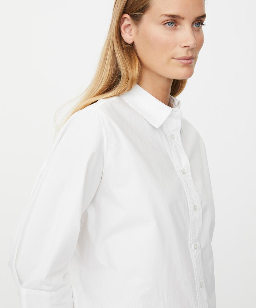 Baumwollhemd mit 3/4-Ärmeln, White