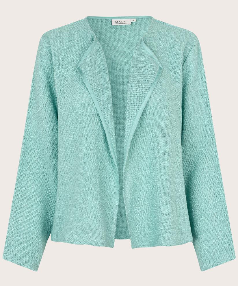 Kurze Jacke Aus Bouclé, Aqua