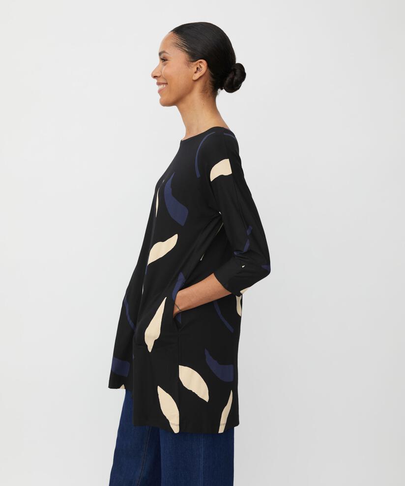Langarm-tunika Aus Jersey Mit Eingrifftaschen, Navy Blazer