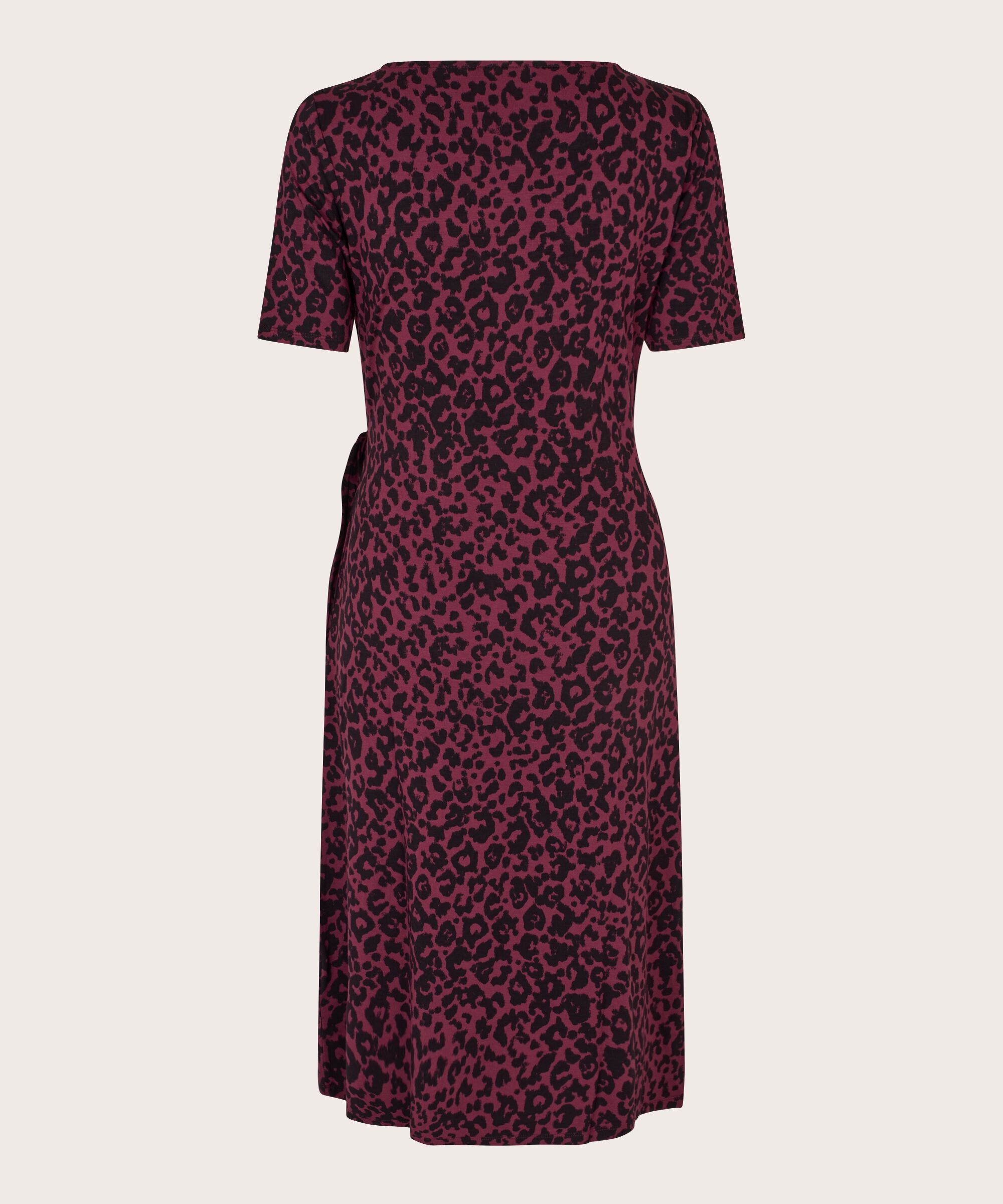 bedrucktes Jerseykleid mit Wickeleffekt, Tawny Port