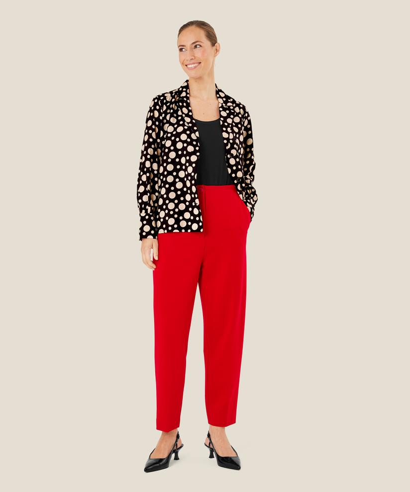 Gepunktete Hemdjacke aus Viskose, Black