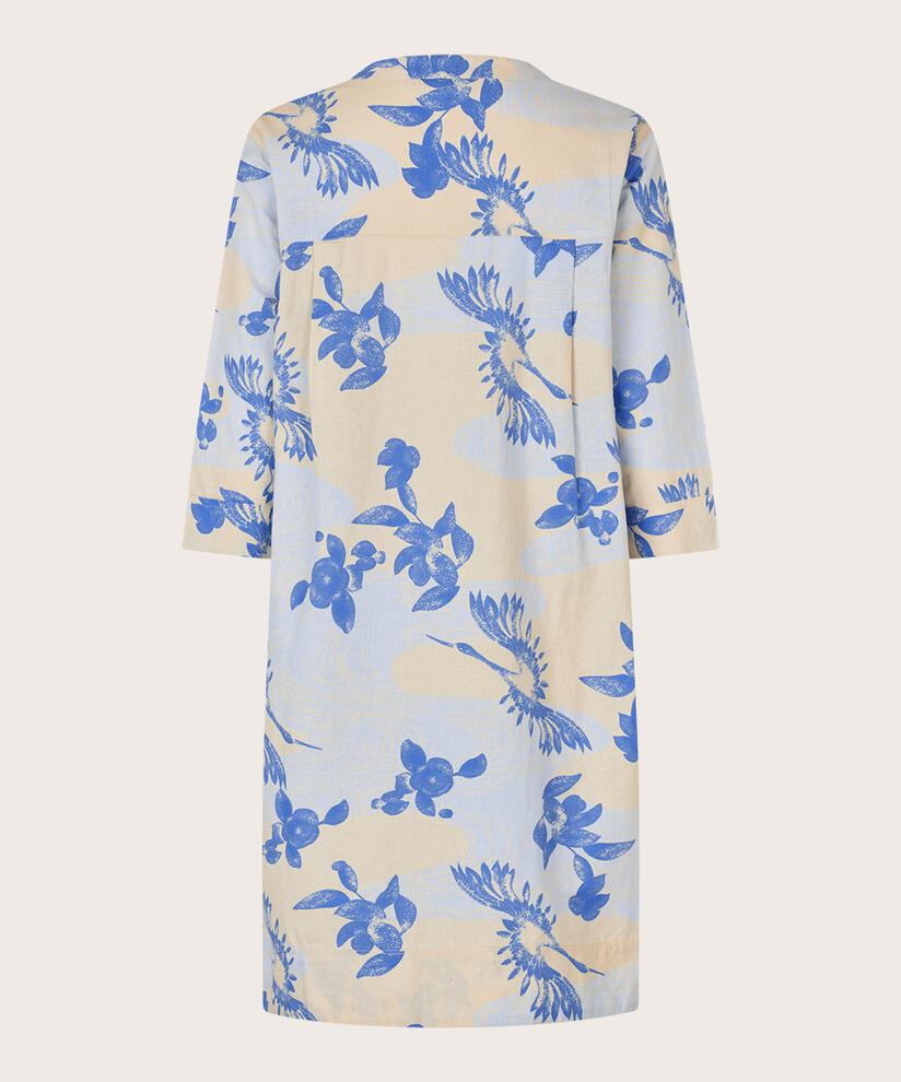 Bedrucktes Kleid mit V-Ausschnitt und Eingrifftaschen, Heather
