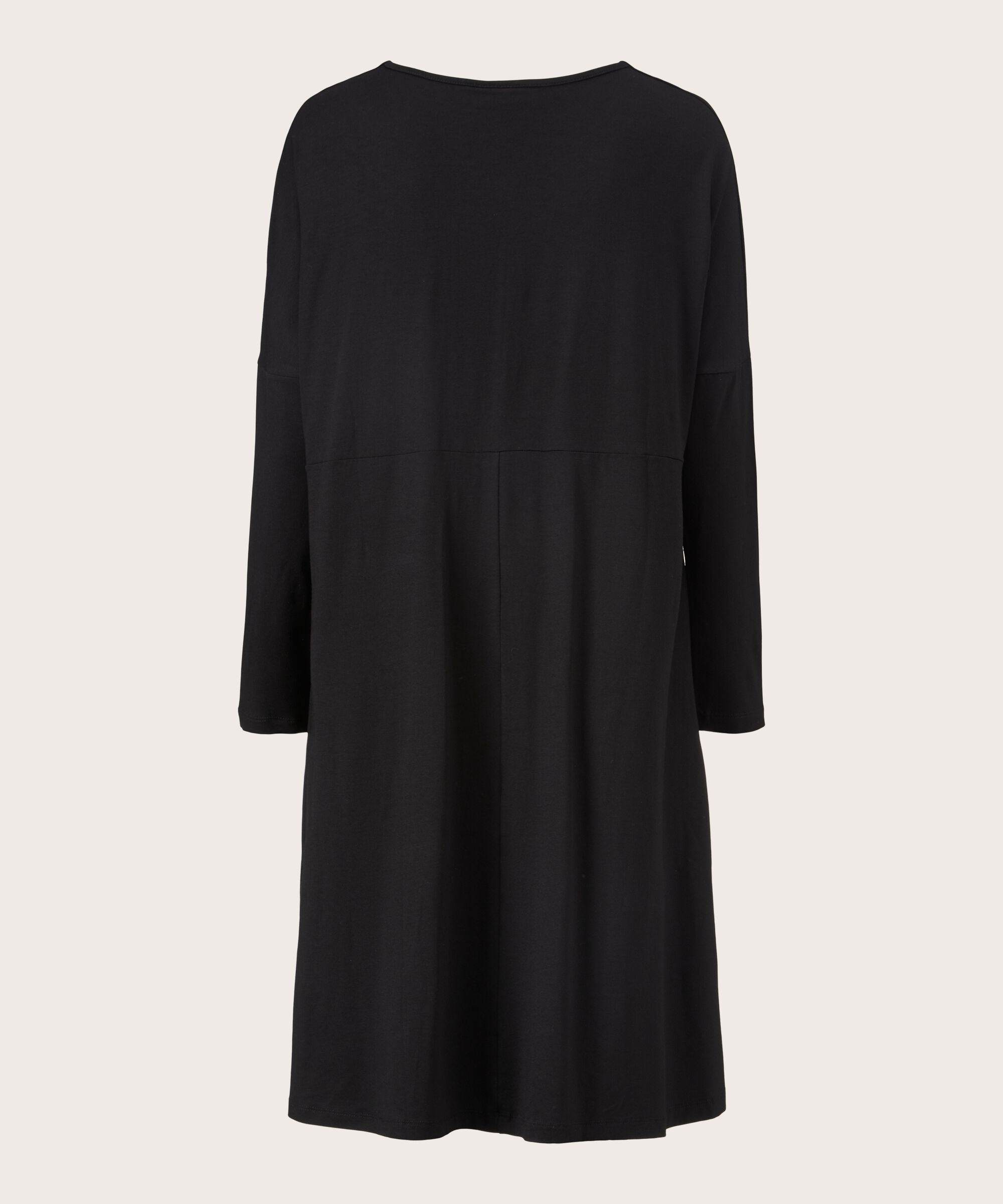 Jerseykleid mit Reißverschluss am Hals, Black