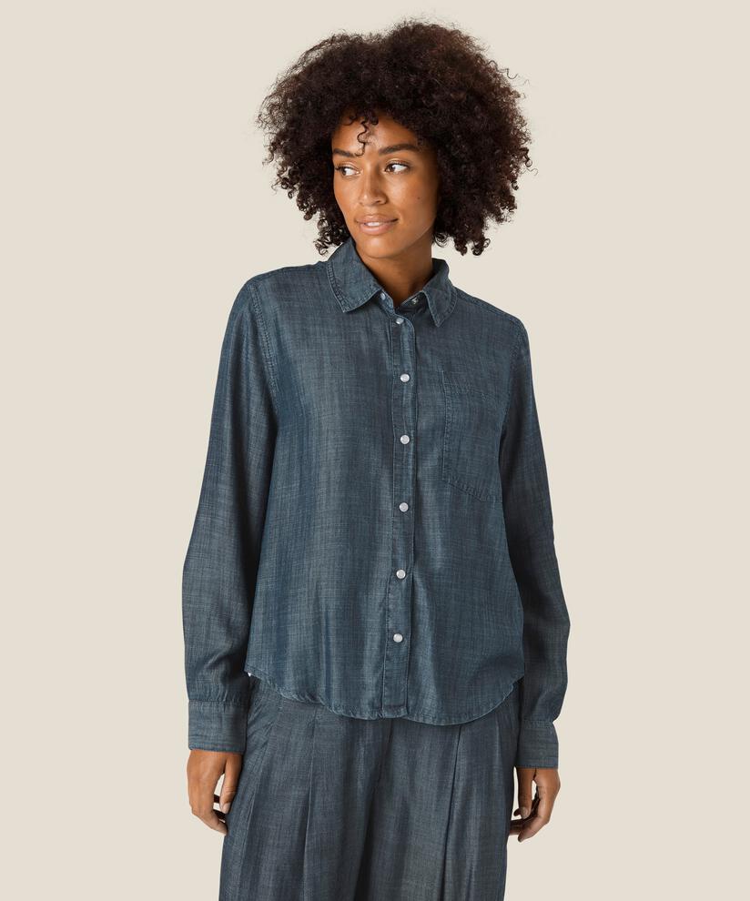 Idala Hemdbluse, Blue Denim, hi-res