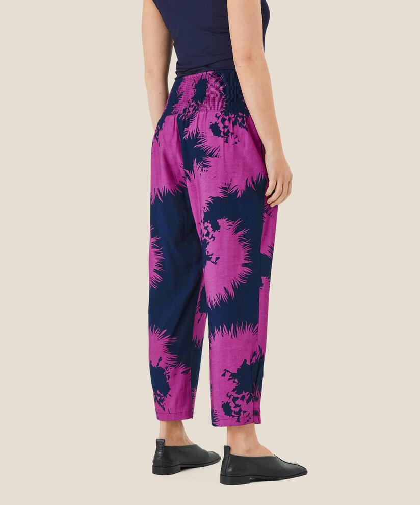 Viskosehose mit Smok hinten, Wild Aster