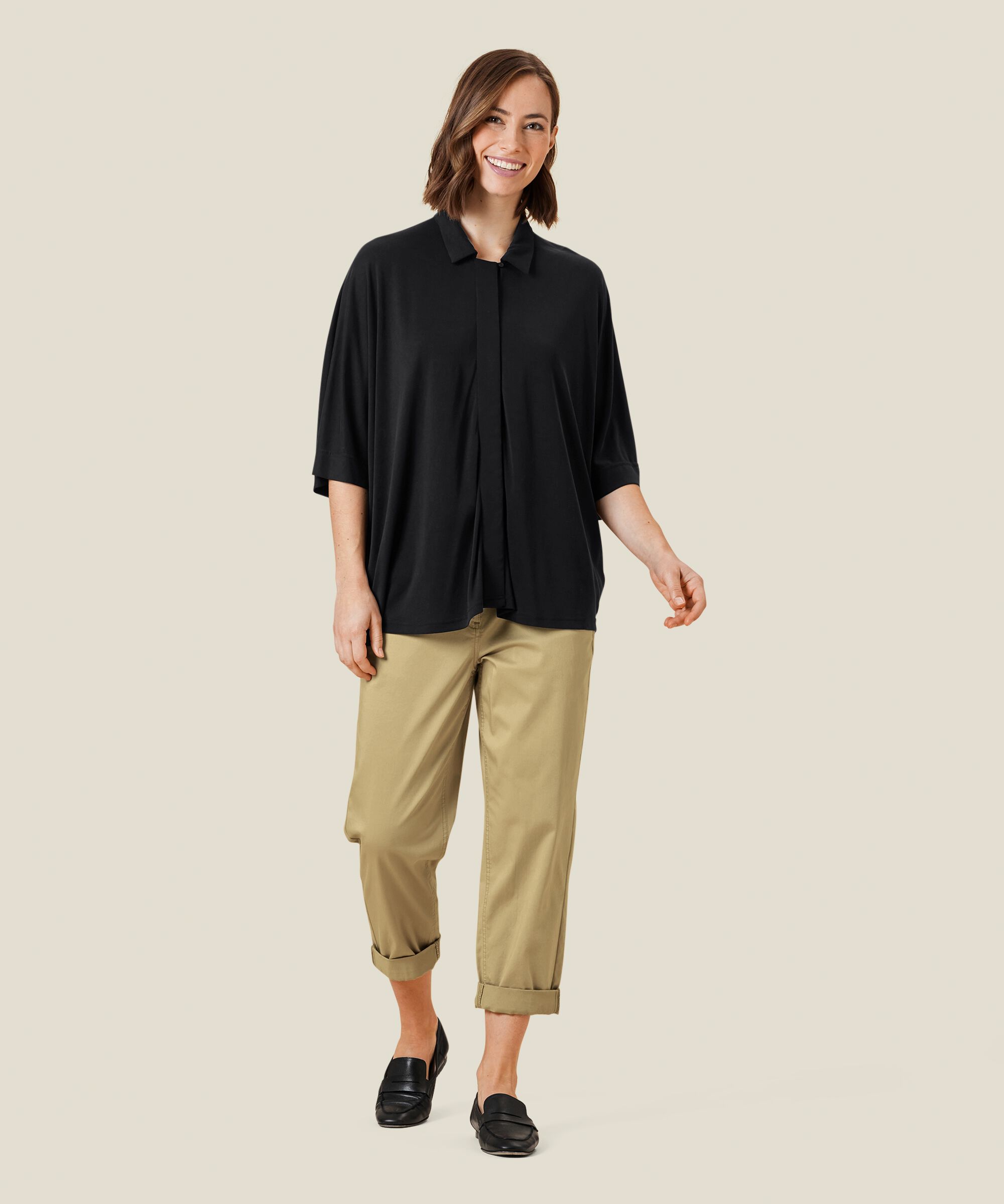 Irana JERSEY Hemdbluse, Black