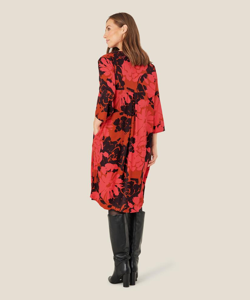 Geblümtes Viskosekleid mit V-Ausschnitt, Picante