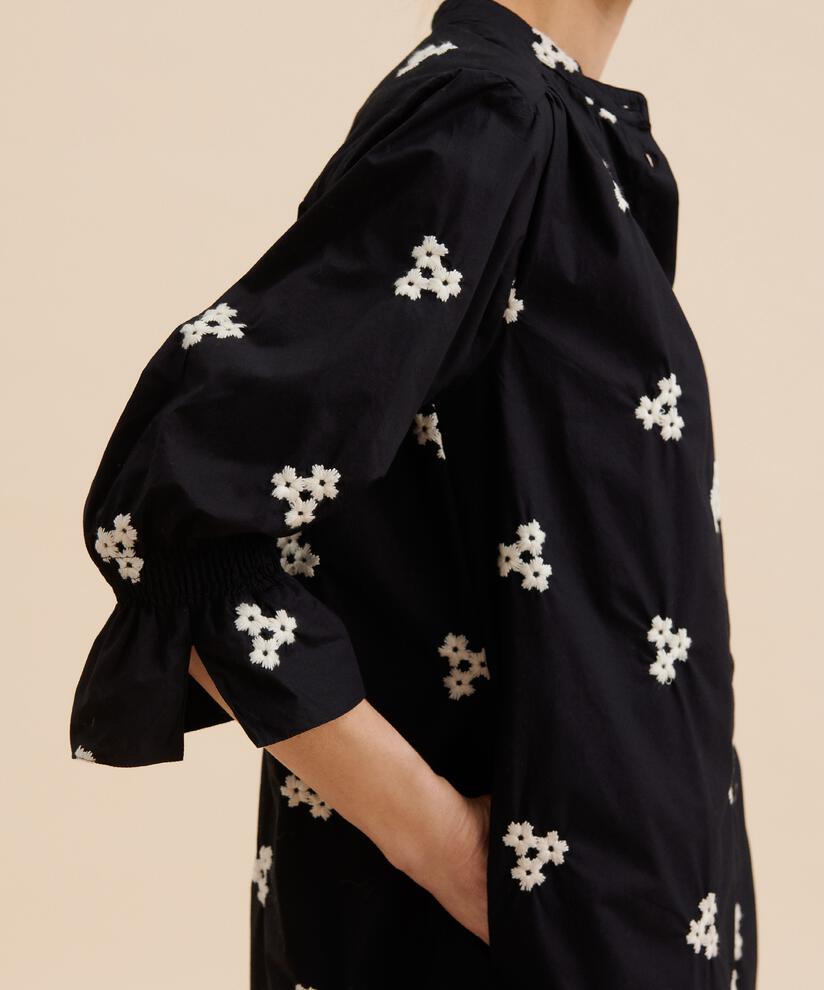 Hemdkleid aus weicher Baumwolle, Black