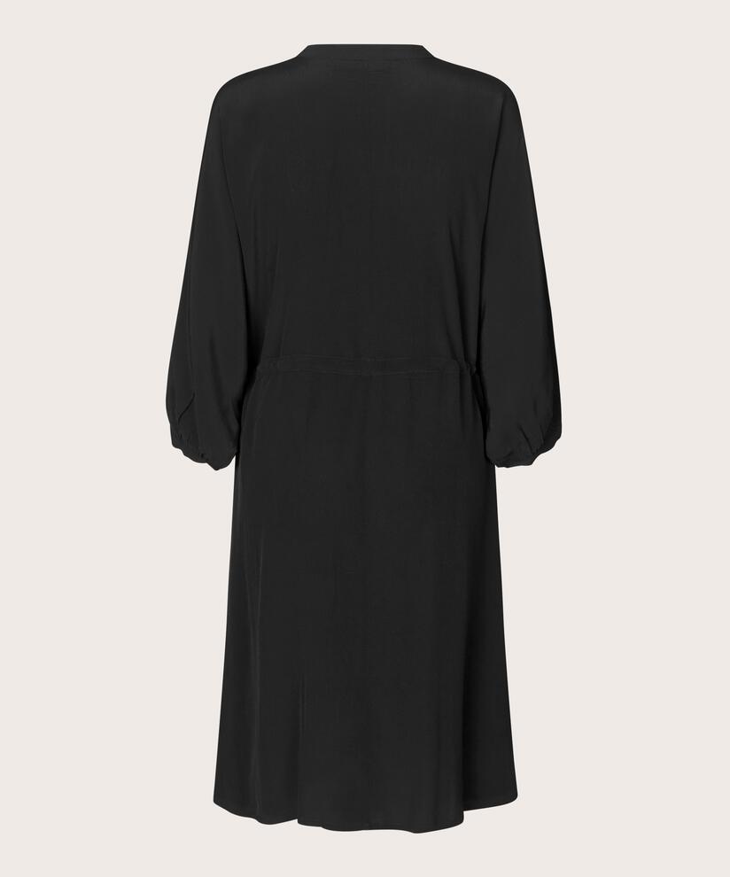 Kleid mit Knöpfen und Taillenband, Black