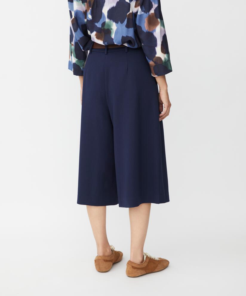 Jerseyhose Mit Falten Vorne Und Verdecktem Reißverschluss An Der Seite, Navy Blazer