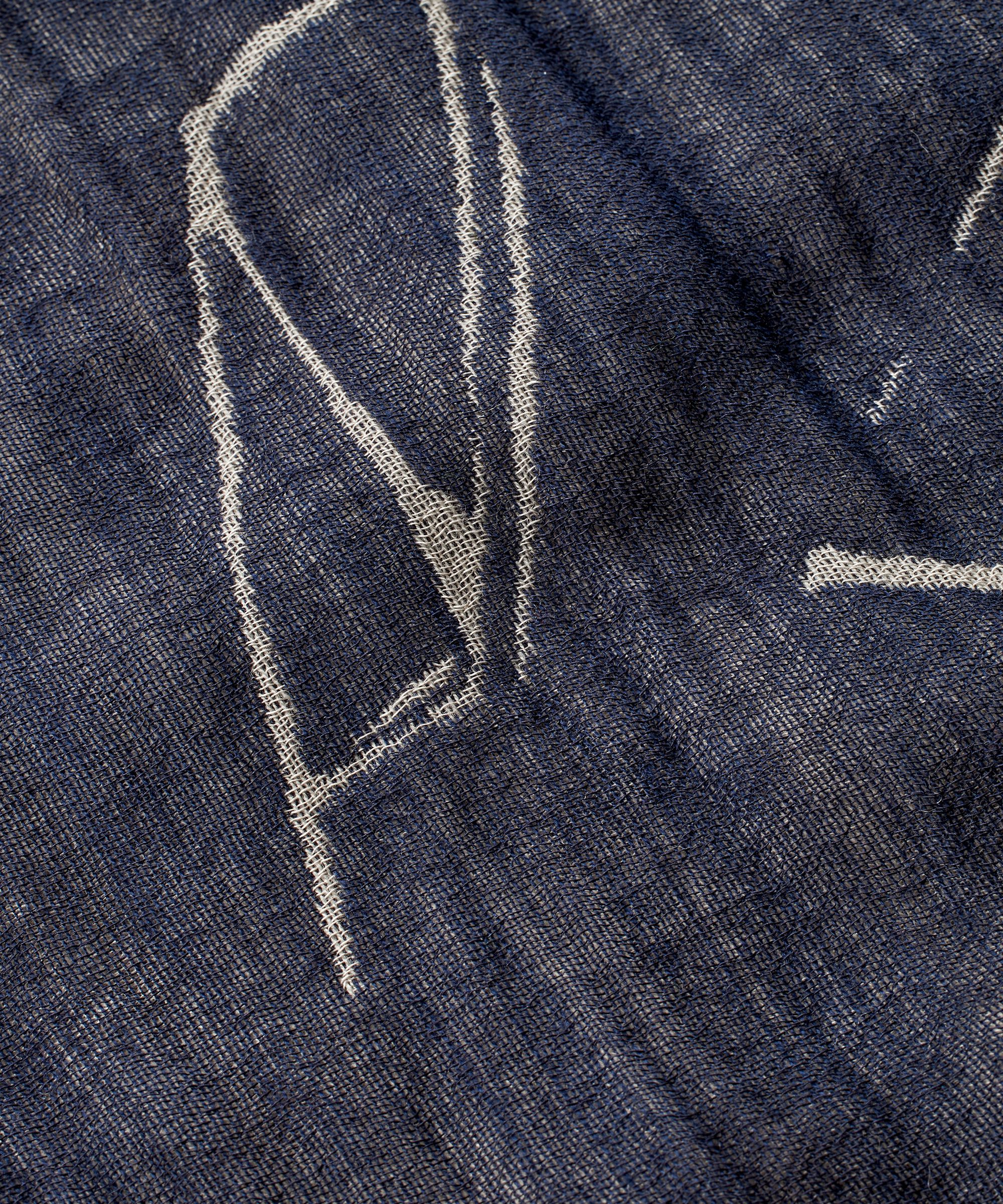 Bedruckter Schal aus Wollmischung, Navy Blazer