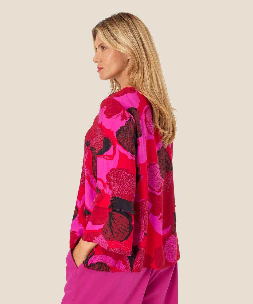 Viskosebluse Mit Knopfdetail, Haute Red