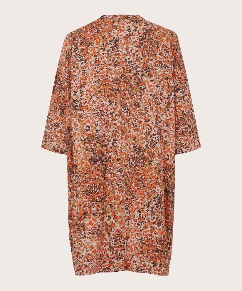 Gemustertes Hemdkleid Aus Viskose, Misty Rose