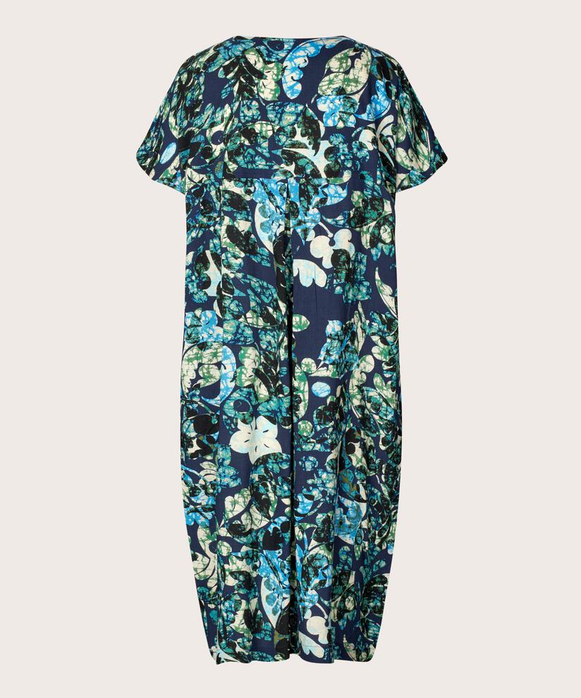 Kleid Aus Bedruckter Viskose Mit V-ausschnitt, Mood Indigo