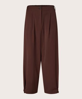 Gewebte Hose Mit Stretch Und Knopfdetail Am Bein, Sh. Chocolate