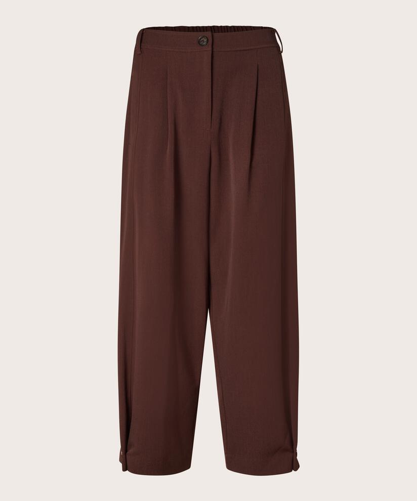 Gewebte Hose Mit Stretch Und Knopfdetail Am Bein, Sh. Chocolate