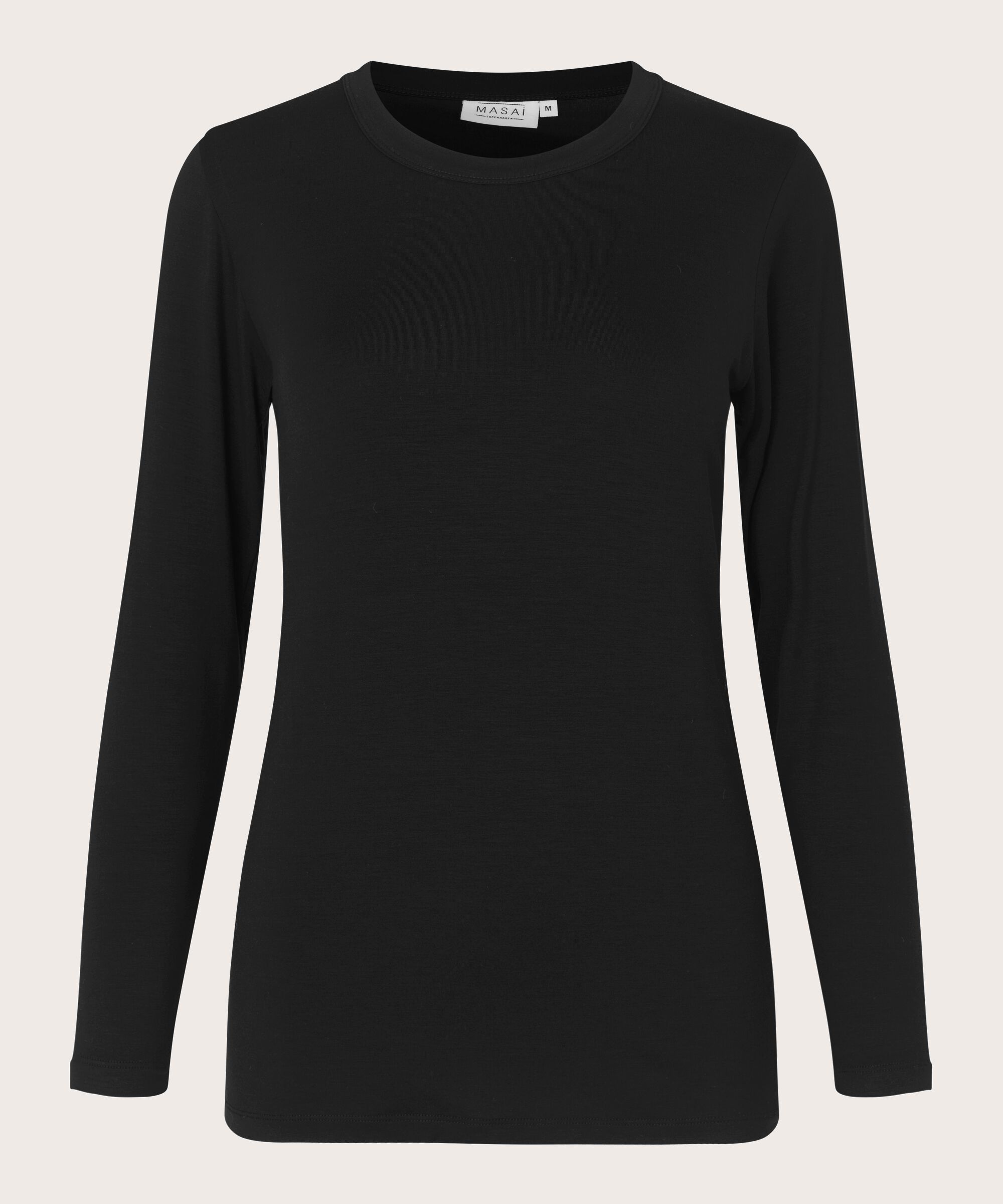 Shirt Mit Rundem Hals, Black