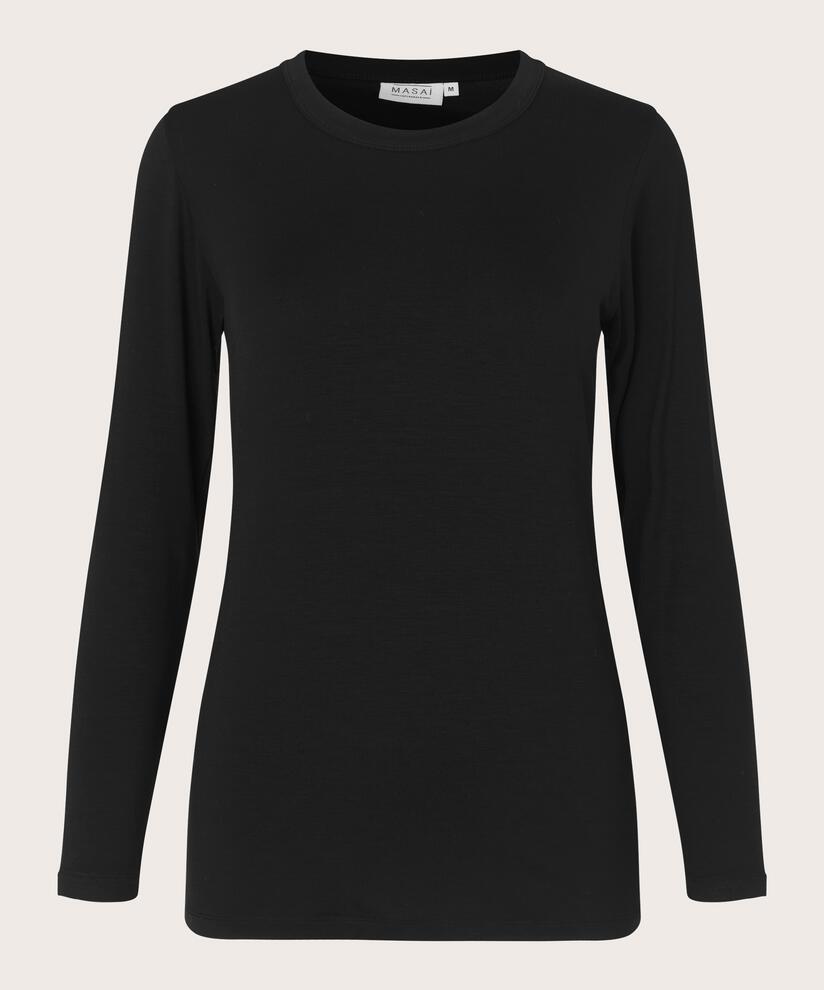 Shirt Mit Rundem Hals, Black