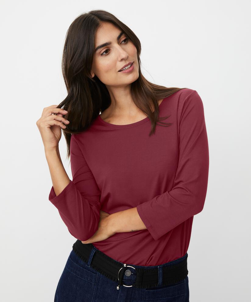 Shirt Mit Rundem Hals, Tawny Port