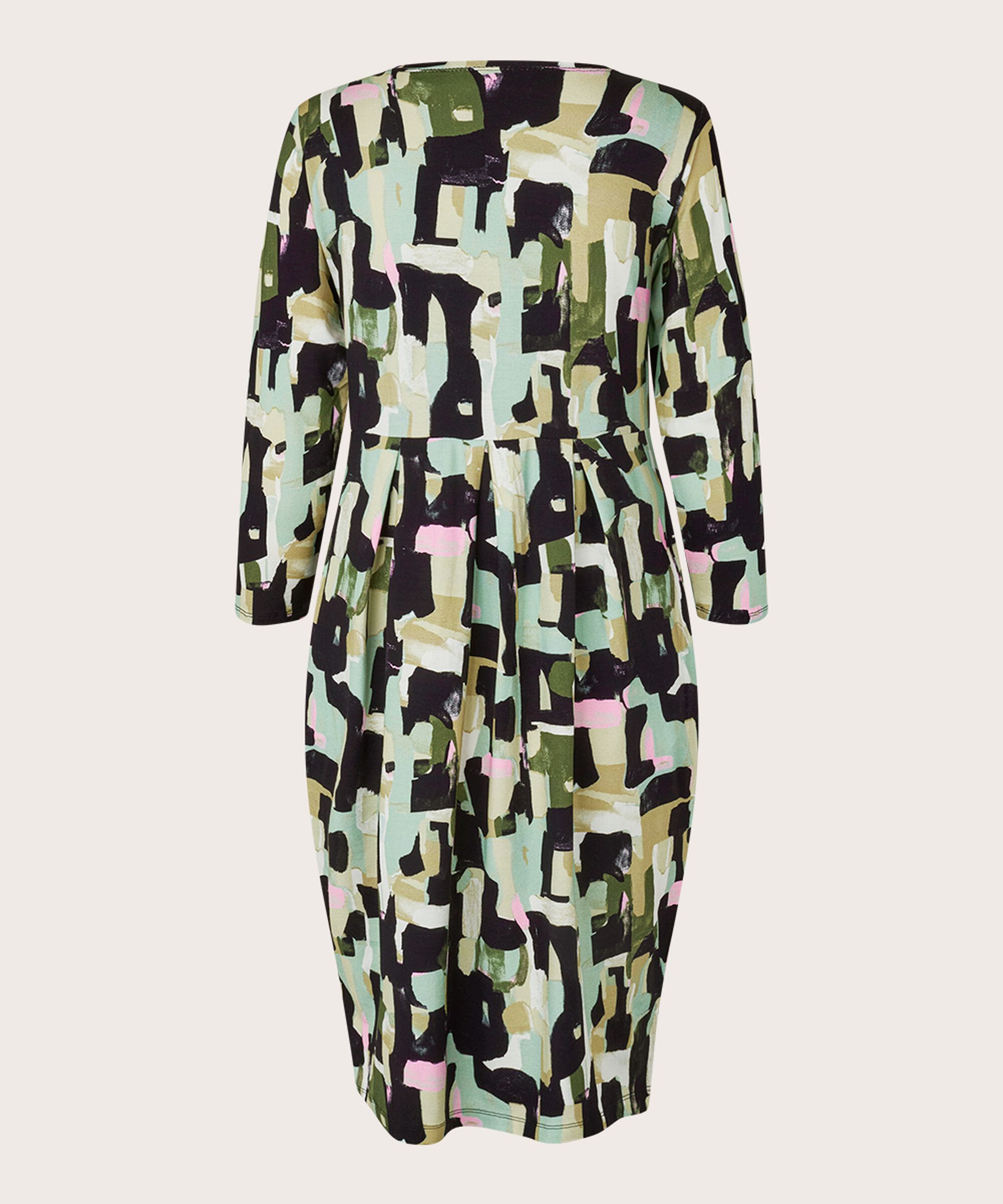 Tulpenkleid aus bedrucktem Jersey, Frosty Green