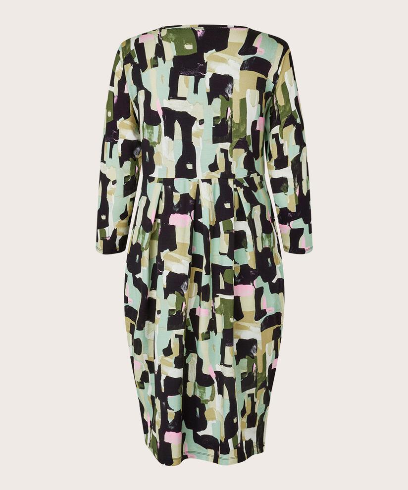 Tulpenkleid aus bedrucktem Jersey, Frosty Green